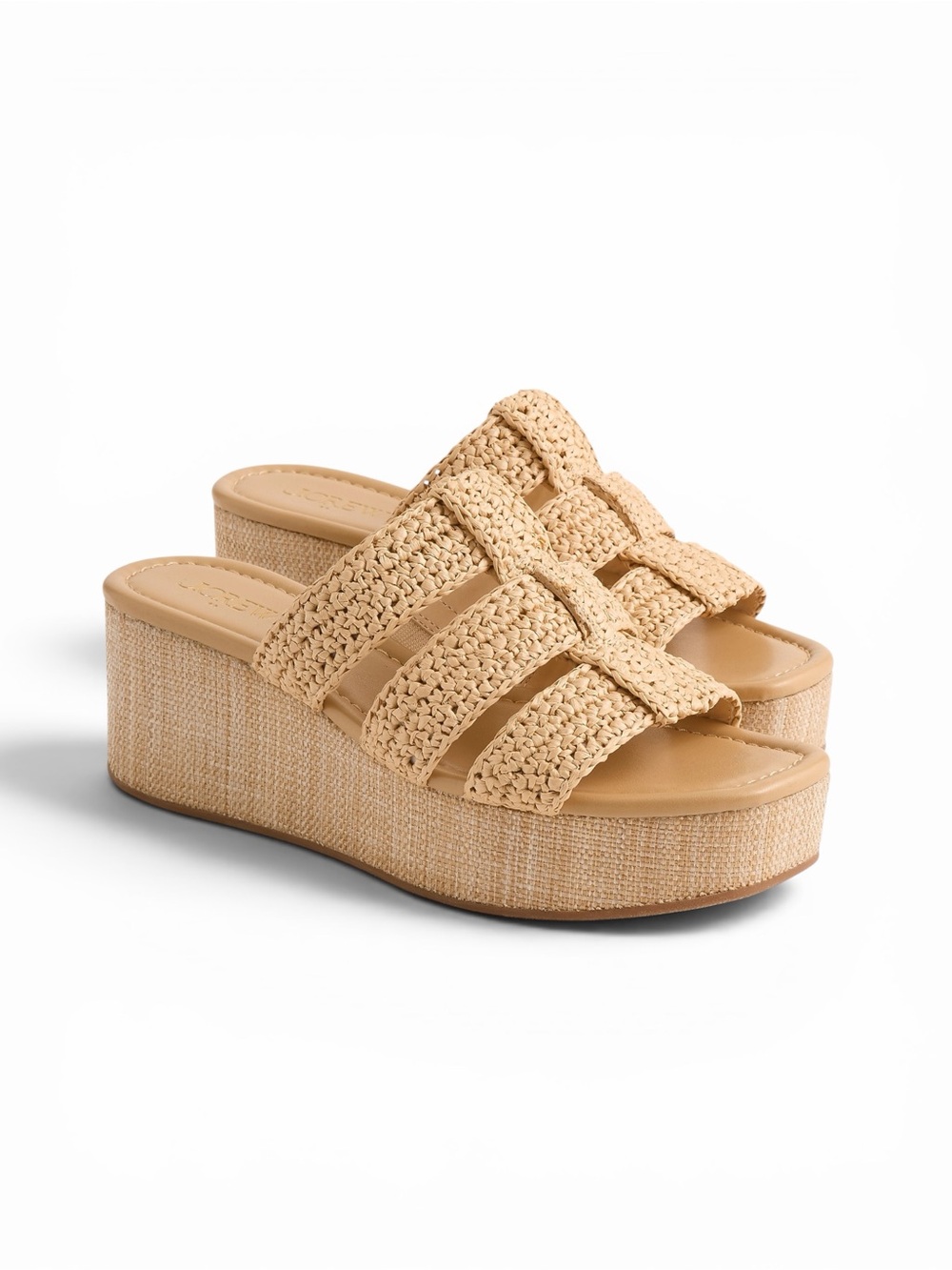 J.Crew – Fisherman Platform Wedge Sandals – Natural Raffia – Sz. 7.5
